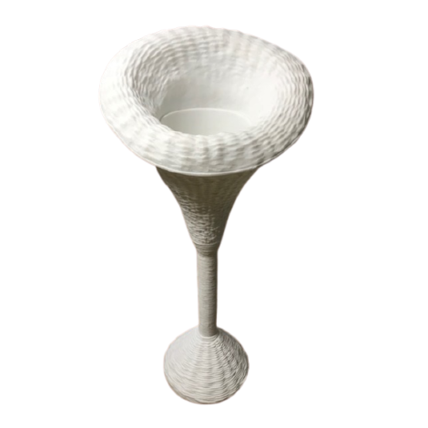 White Plastic Flower Basket Stand  A to Z Party Rental